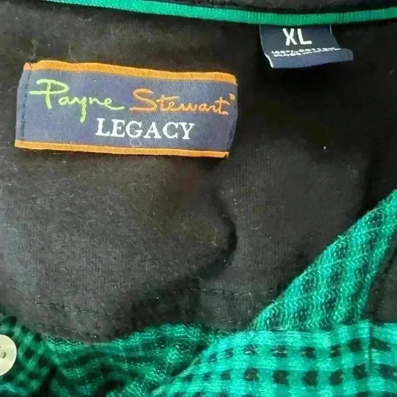 Payne Stewart Legacy Green Long Sleeve Green Men's Golf Polo Size XL - Picture 3 of 3